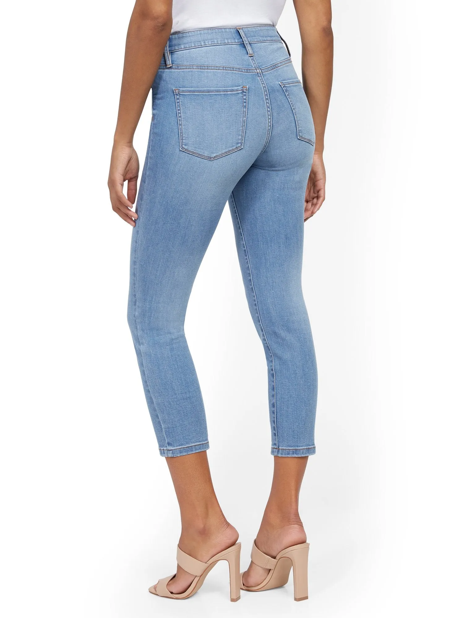 Abby High-Waisted Slimming Capri Jeans - Light Blue