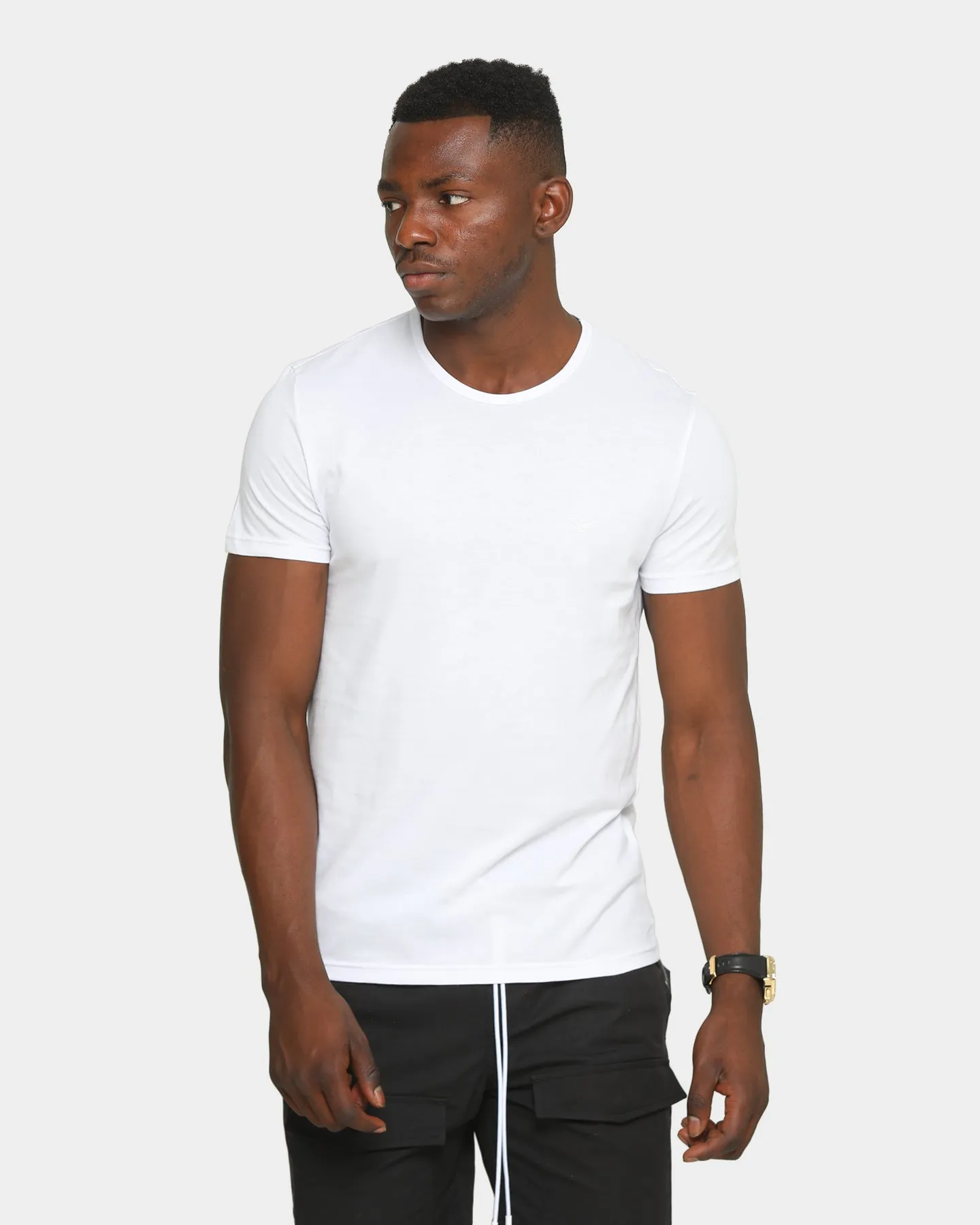 Armani Exchange Emporio Armani 2 Pack Crew Neck Lounge T-Shirt Bianco/Bianco