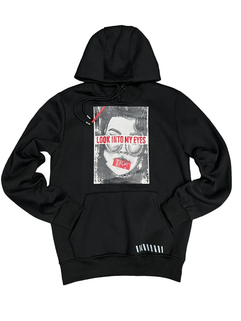 Black Men's Graphic Pullover Hoodies Heavy Blend TAILORED RECRETION PRMIUM