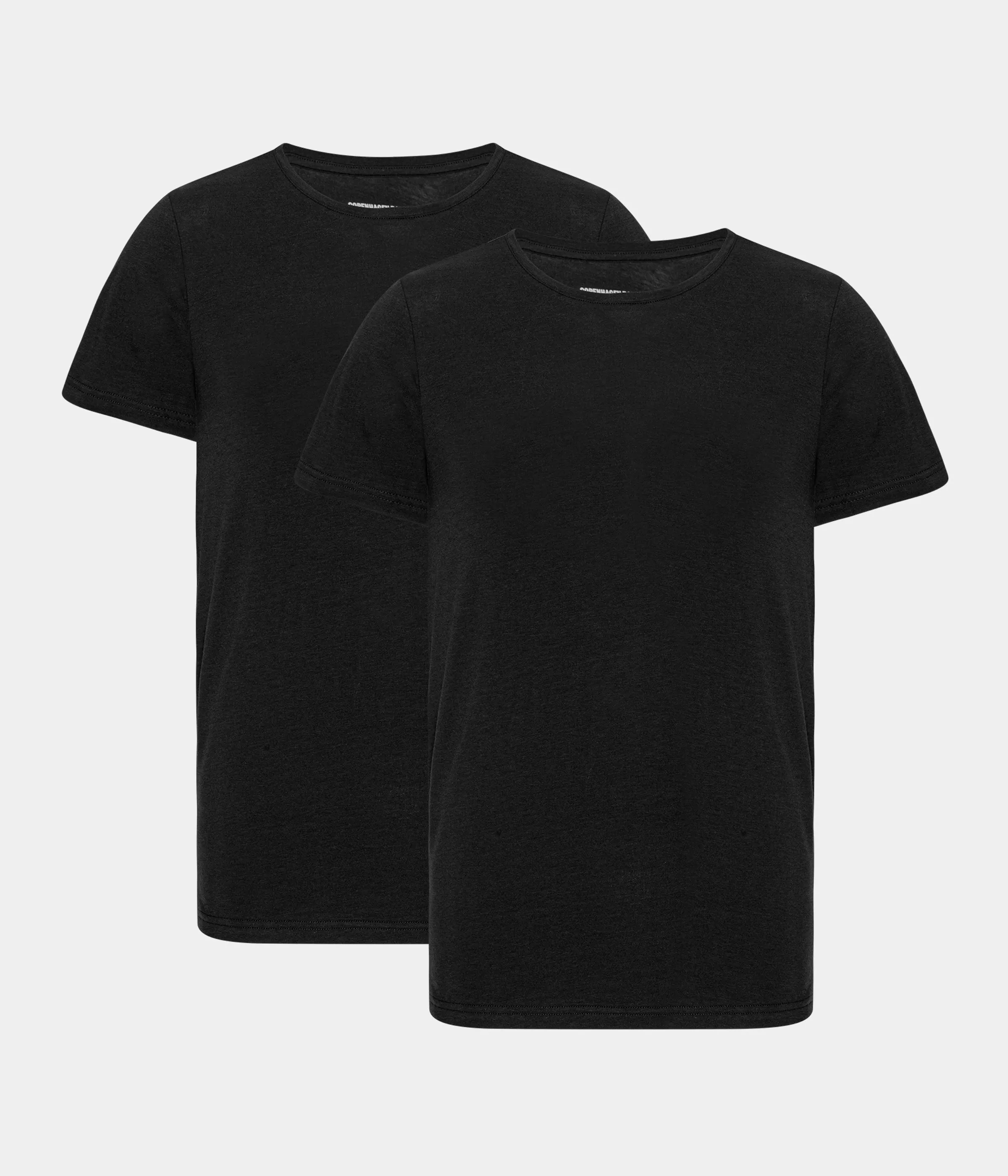 Black slim fit crew neck bamboo t-shirts - 2 pack