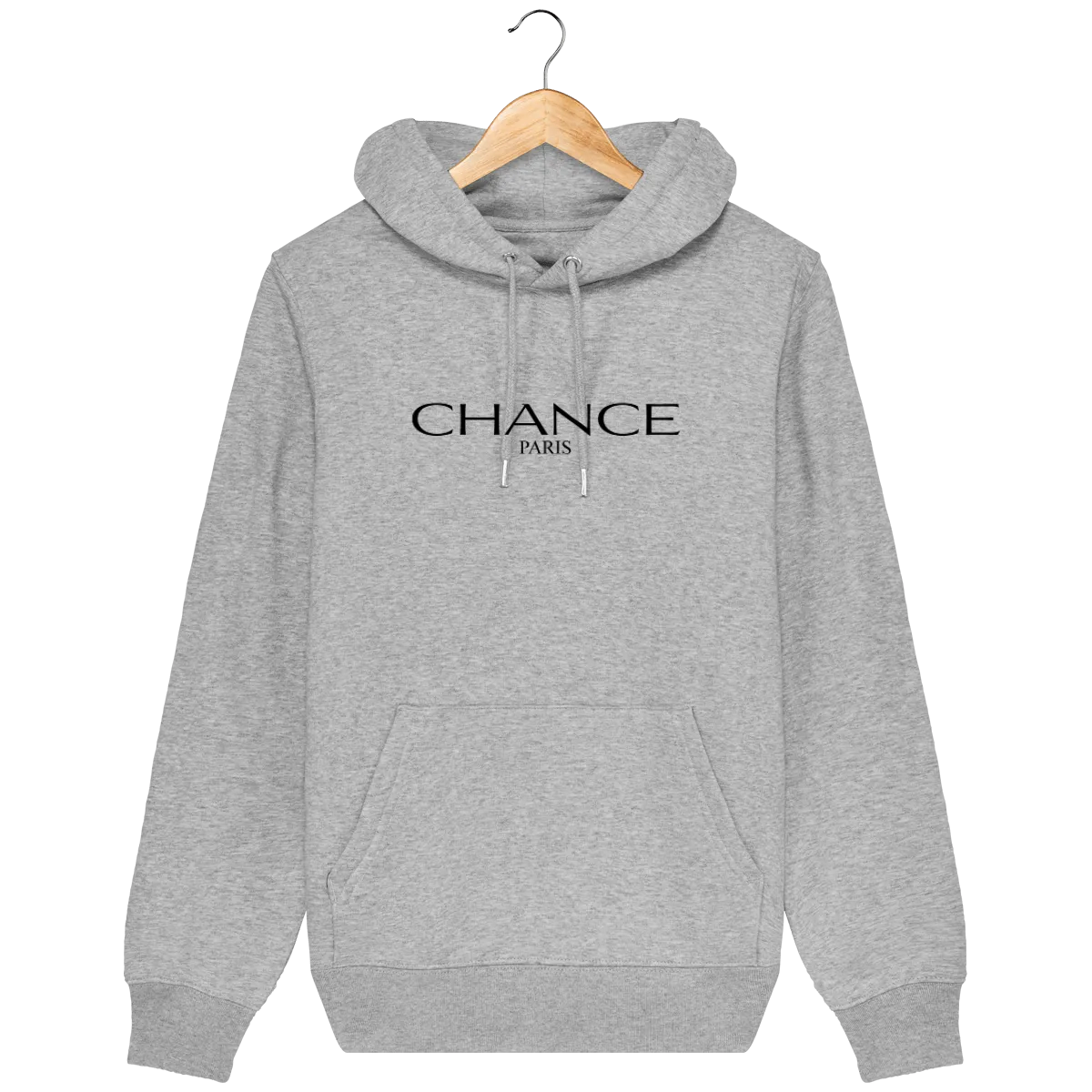 Chance Paris Men Medium Fit Hoodie Black Embroidered Logo