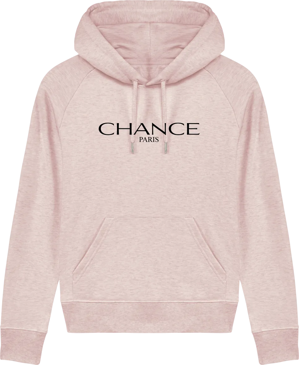 Chance Paris Women Medium Fit Hoodie Black Embroidered Logo