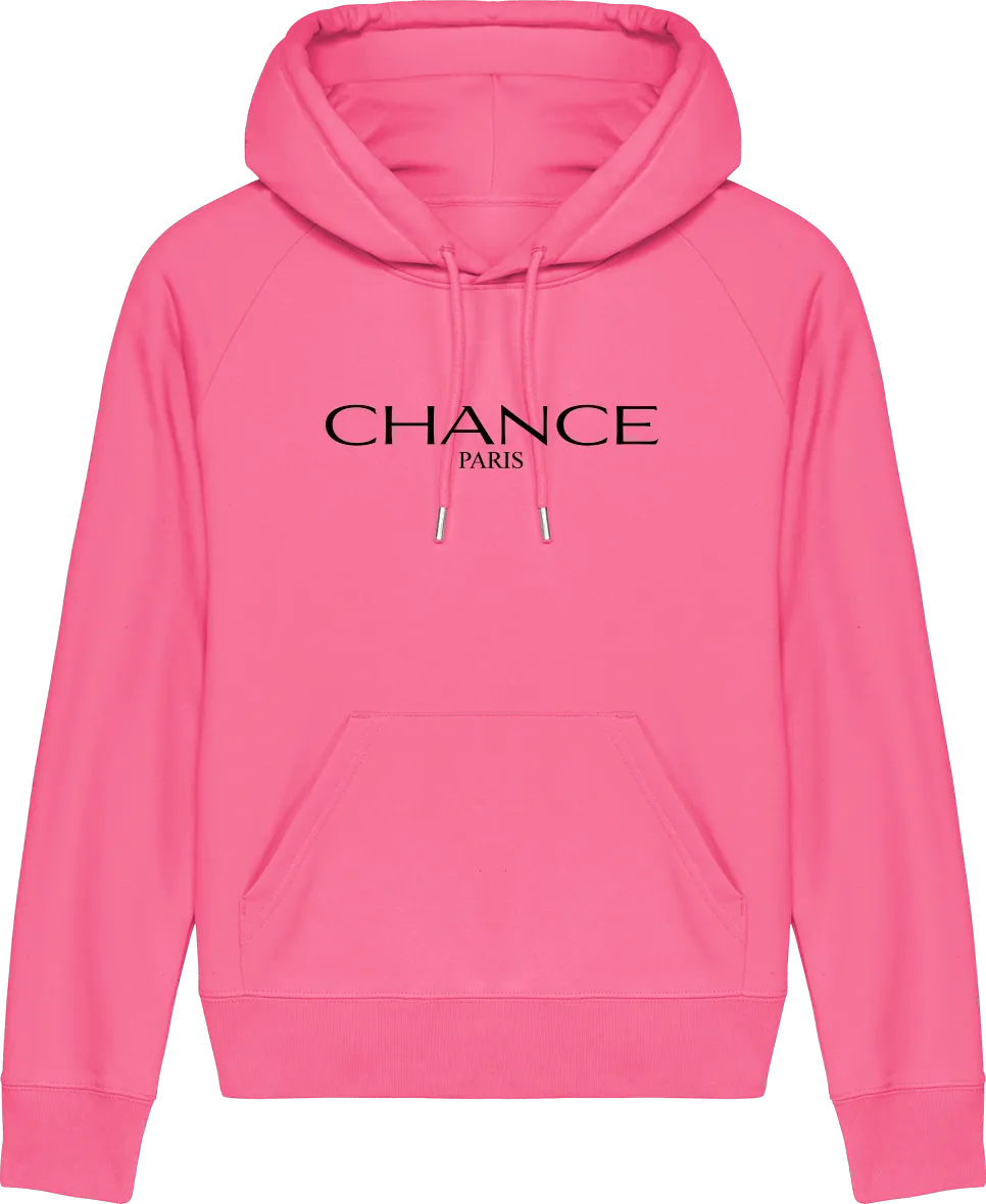 Chance Paris Women Medium Fit Hoodie Black Embroidered Logo