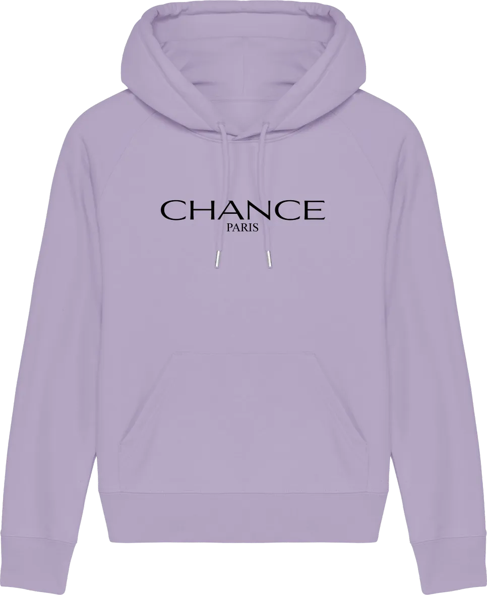 Chance Paris Women Medium Fit Hoodie Black Embroidered Logo