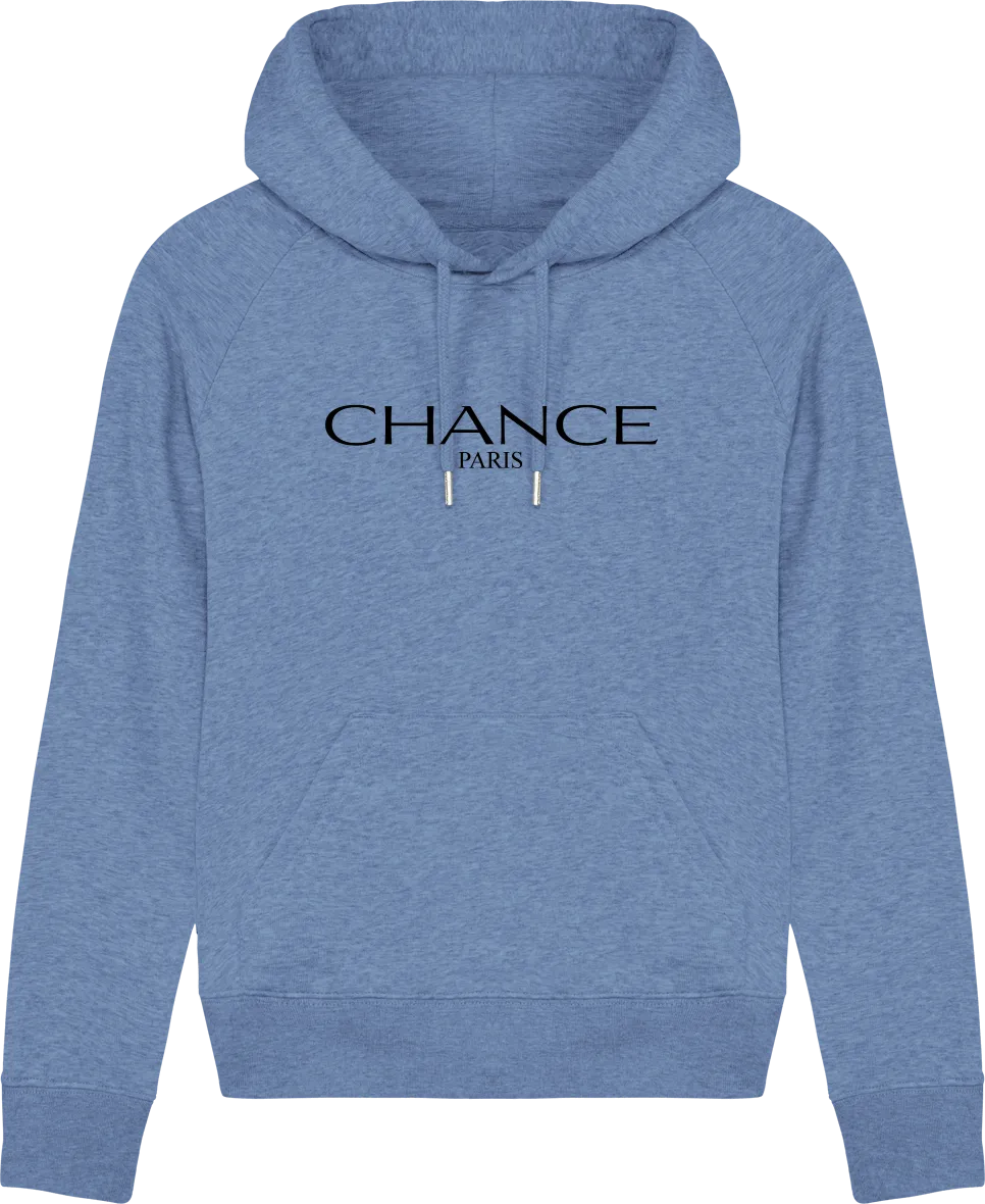 Chance Paris Women Medium Fit Hoodie Black Embroidered Logo