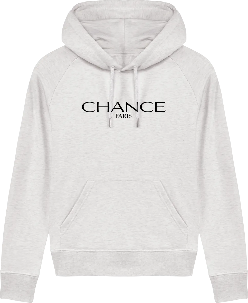 Chance Paris Women Medium Fit Hoodie Black Embroidered Logo