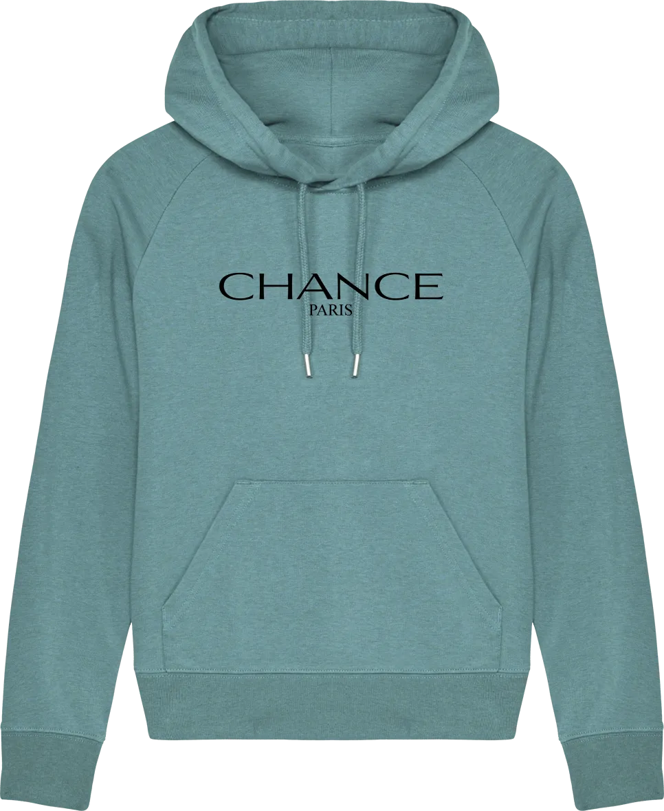 Chance Paris Women Medium Fit Hoodie Black Embroidered Logo