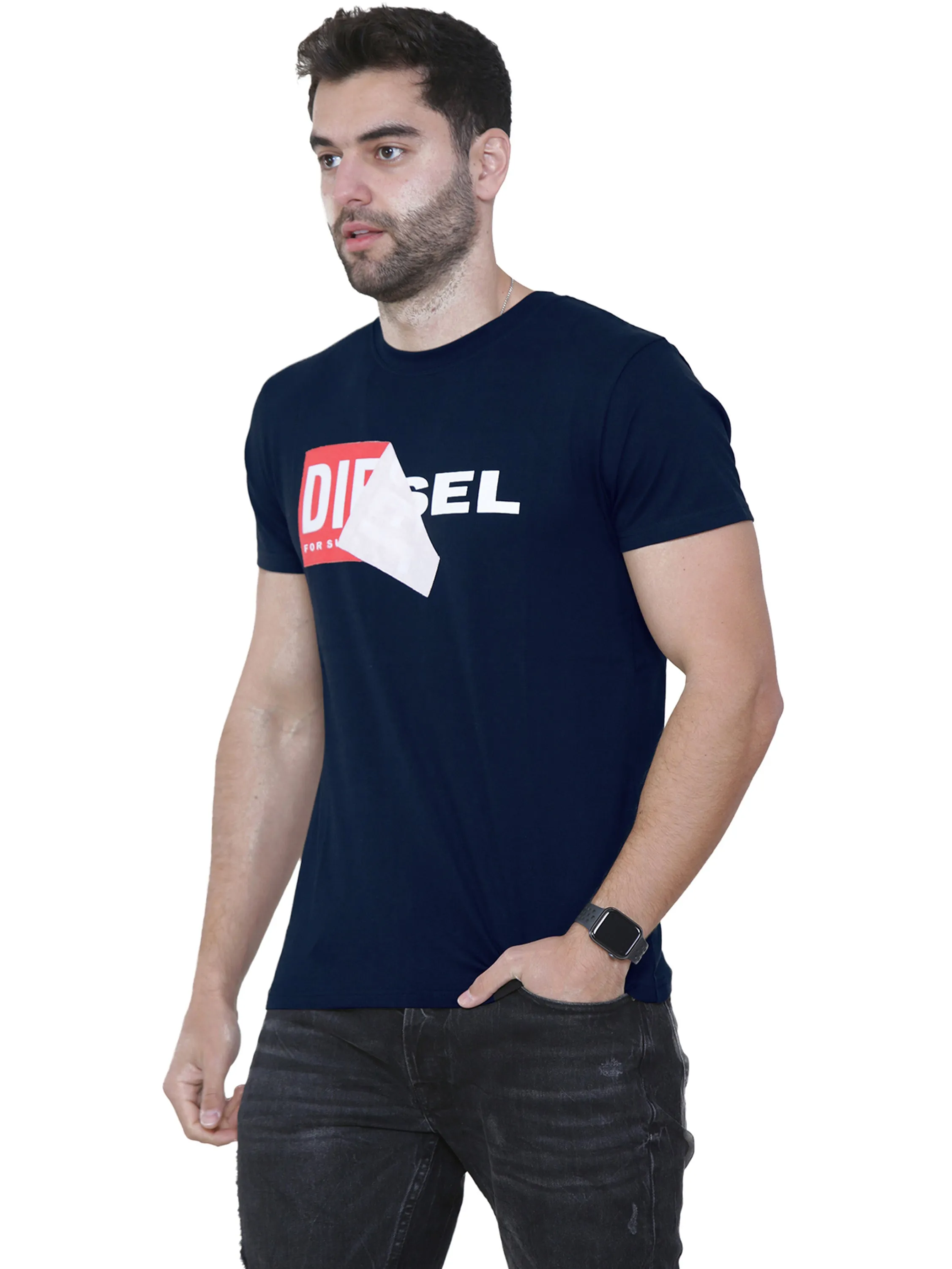 Diesel Mens Double Logo Short Sleeve T Shirt | T-Diego QA