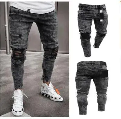 Distressed Stretch Jeans Pants For Men