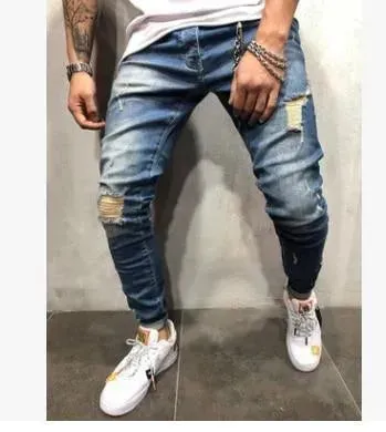 Distressed Stretch Jeans Pants For Men