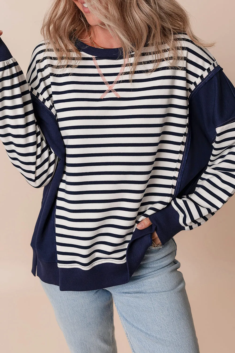 Exposed Seam Loose Fit Sweatshirt