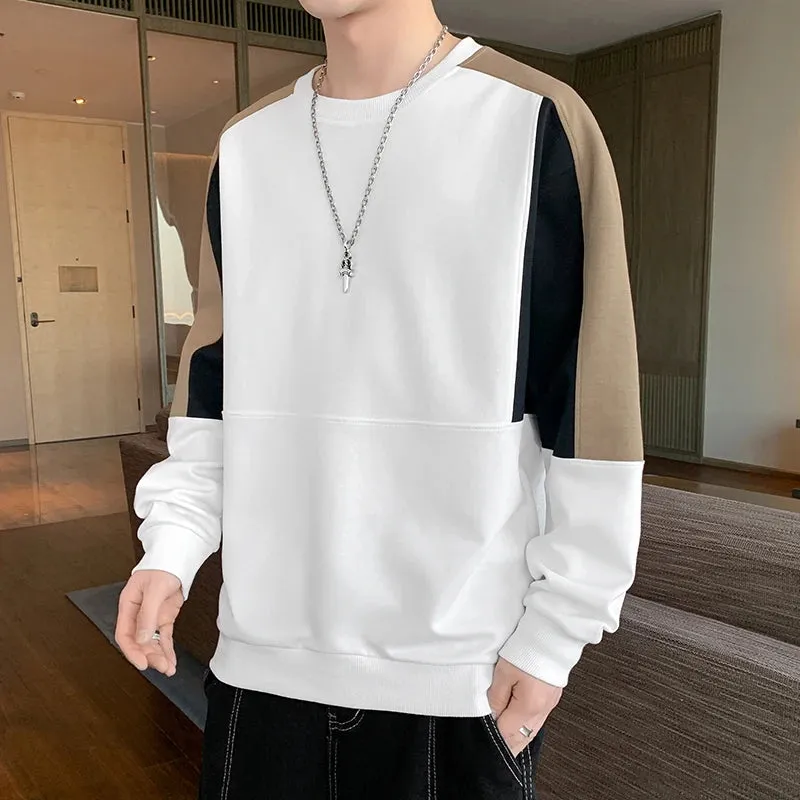 Fashion Hoodie Men Sweatshirt Autummn Patchwork O Neck Hip Hop Pullover Streetwear Mens Hoodies Sweatshirts Causal Mens Clothing