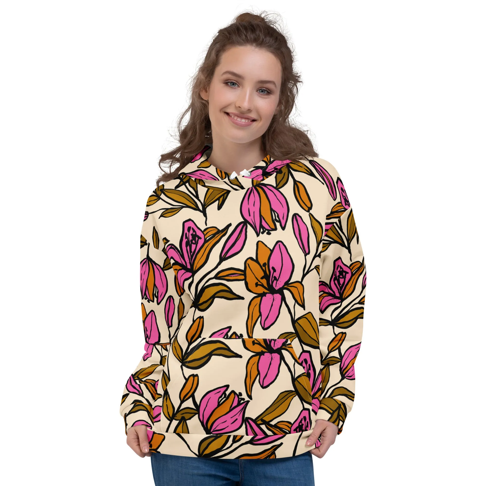 Floral Hoodie (Glamourange Spring Best Hoodies Collection - Flower Hoodies Print 0012)