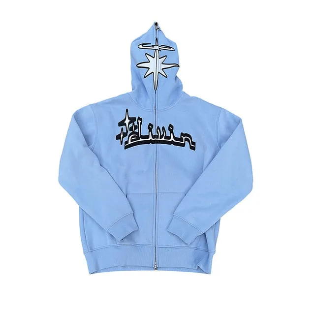 Full Zip Star Print Hoodies