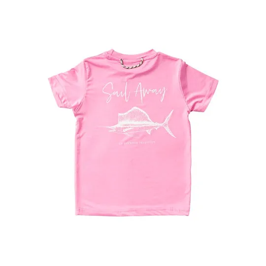 Girls Atlantic Sailfish Performance T shirt in Bonbon