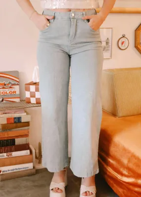 Greta Wide Leg Jeans - Seafoam