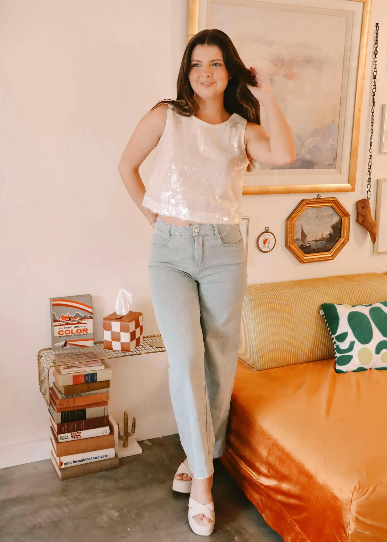 Greta Wide Leg Jeans - Seafoam