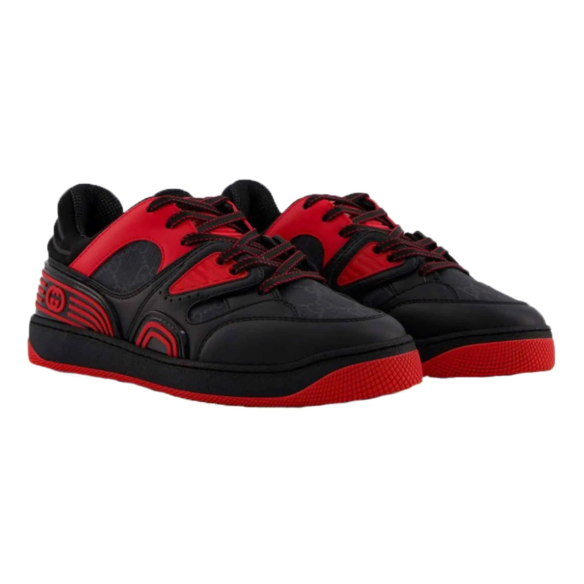 Gucci Baket Low-Top Sneakers in Black/Red