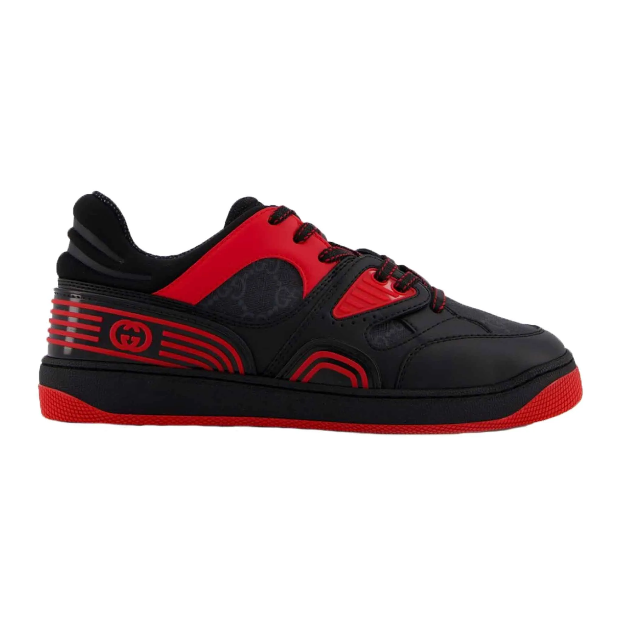 Gucci Baket Low-Top Sneakers in Black/Red