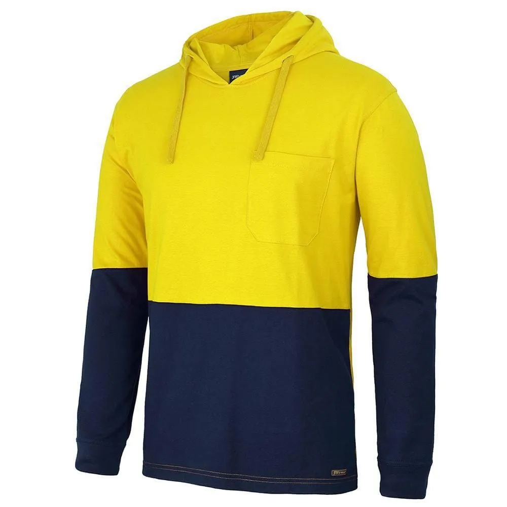 Hi Vis Long Sleeve Cotton Tee with Hood