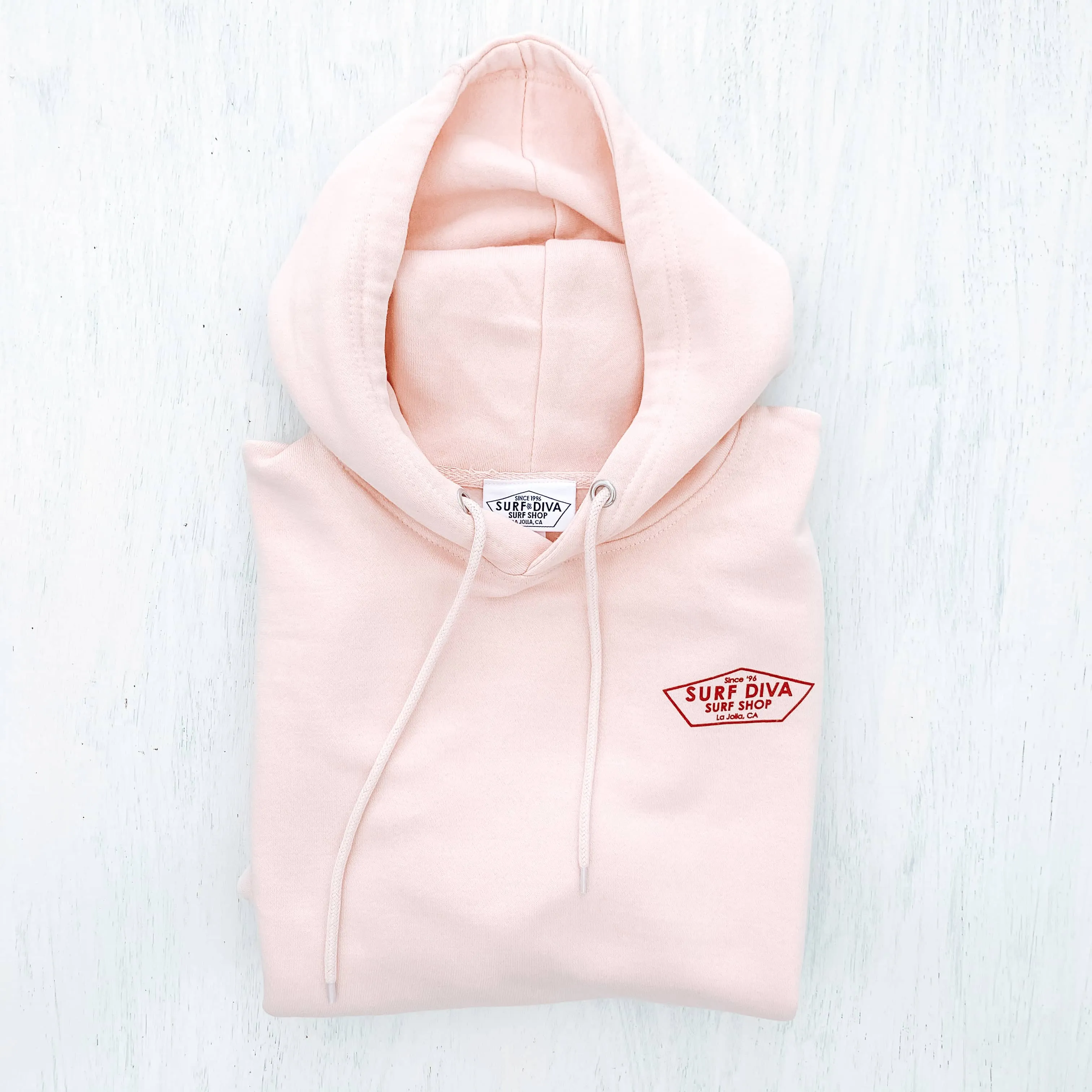 HOODIE SWEATSHIRT with SURF DIVA SURF SHOP (pink)