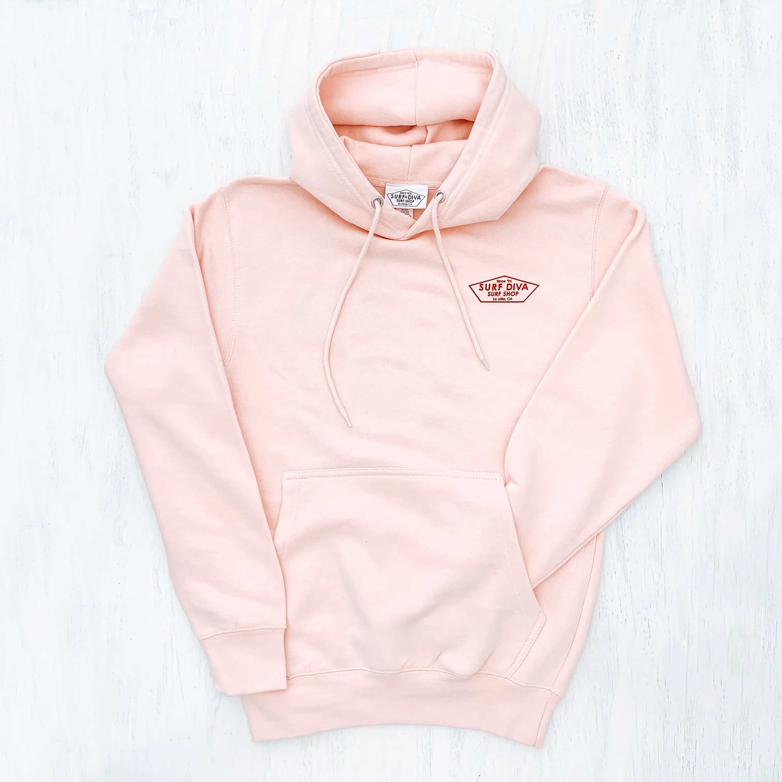 HOODIE SWEATSHIRT with SURF DIVA SURF SHOP (pink)