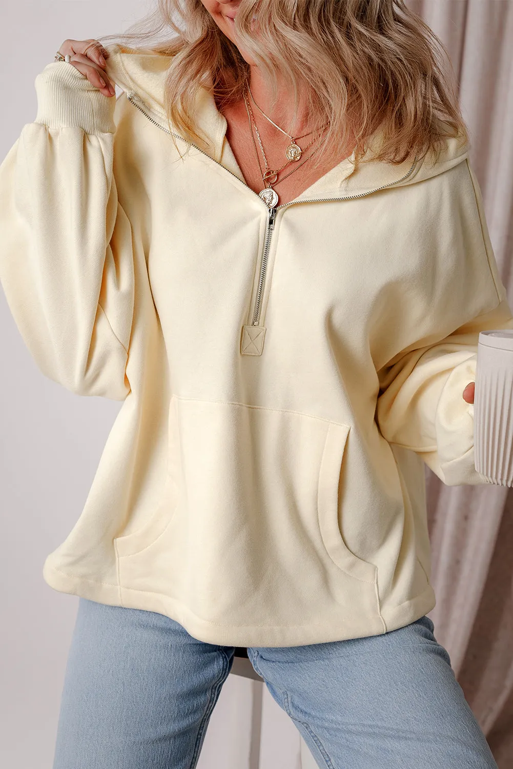 Kangaroo Pockets Loose Hoodie