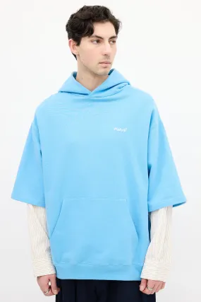 Light Blue Layered Logo Hoodie