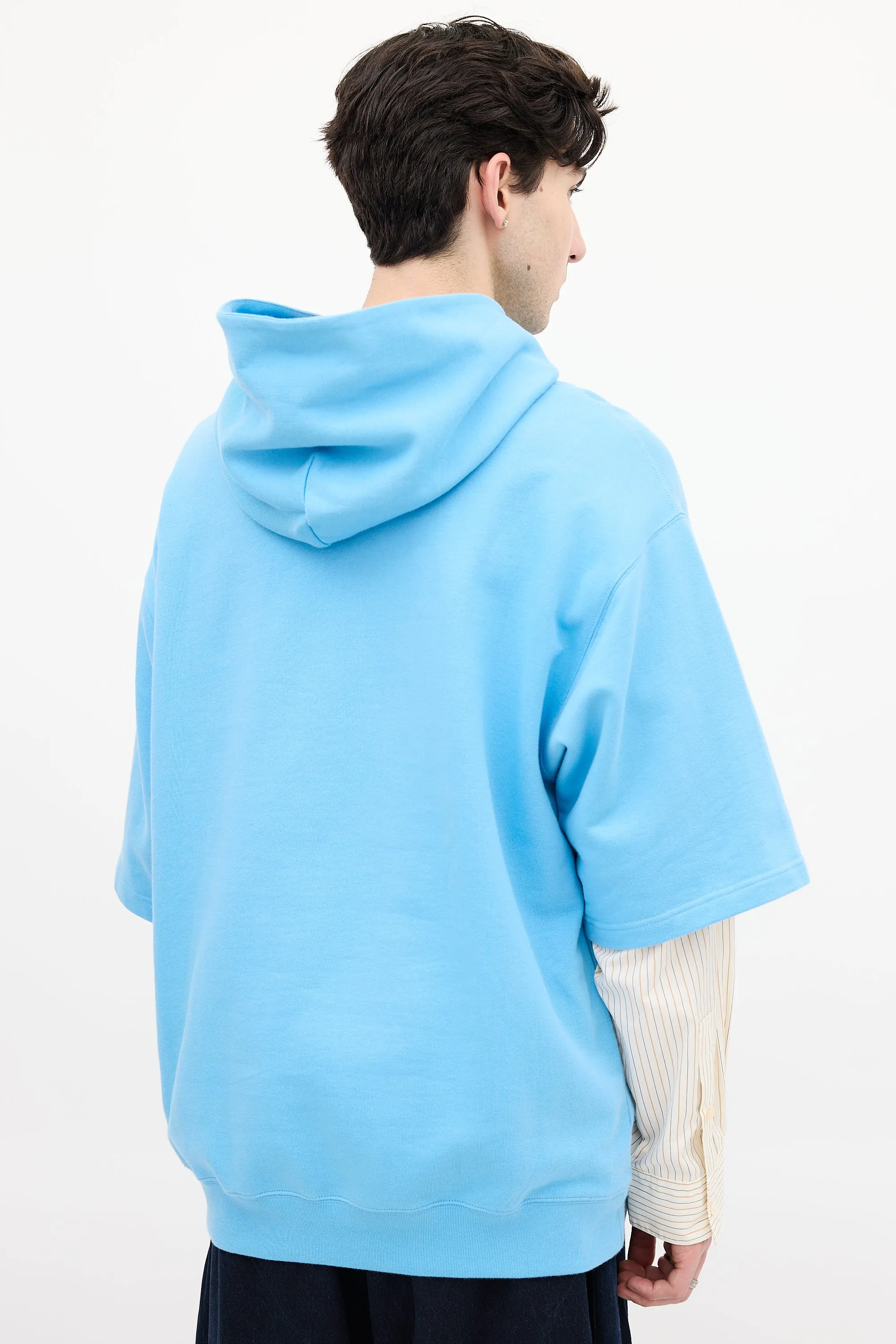 Light Blue Layered Logo Hoodie