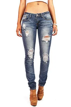 Machine Women's Juniors Low Rise Distressed Skinny Jeans, Faded Denim,7