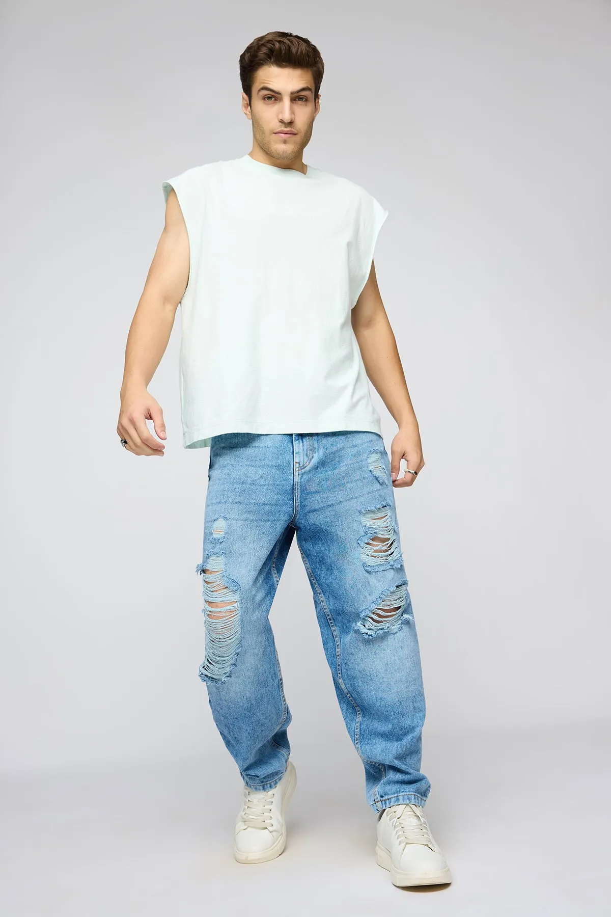 Maverick Distressed Men's Slouchy Fit Jeans