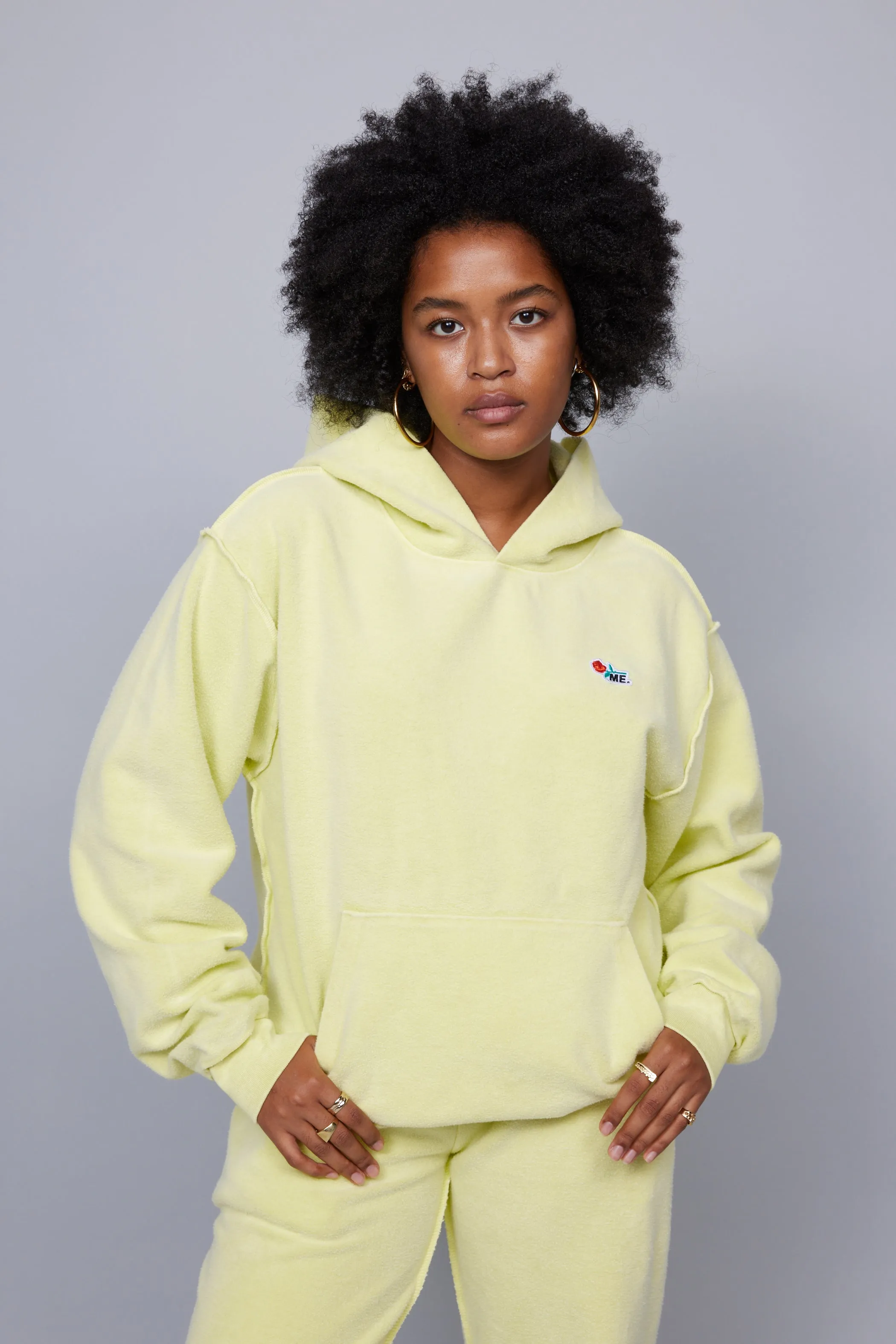 ME. Reverse Brushed Hoodie - Lemon Zest