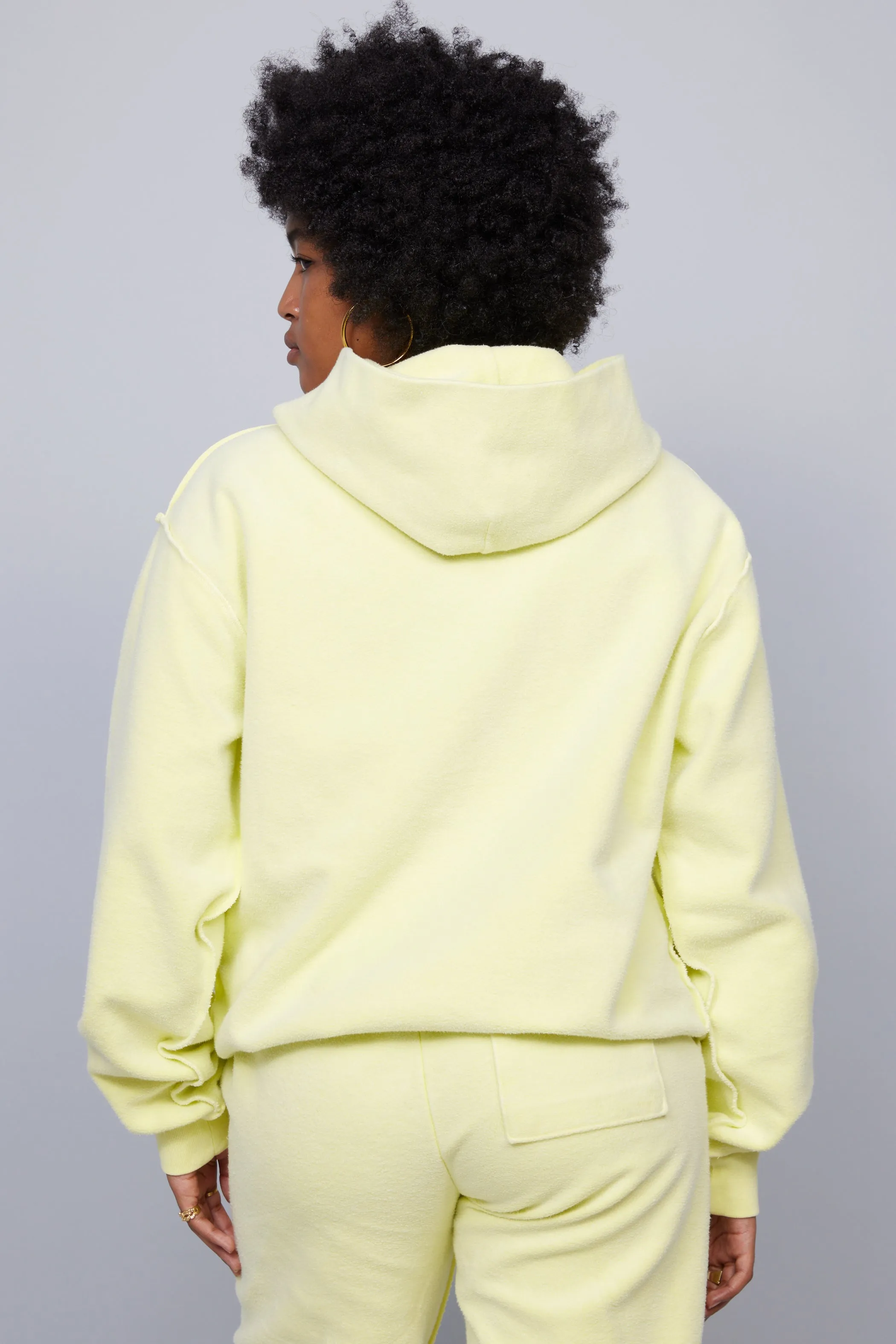 ME. Reverse Brushed Hoodie - Lemon Zest