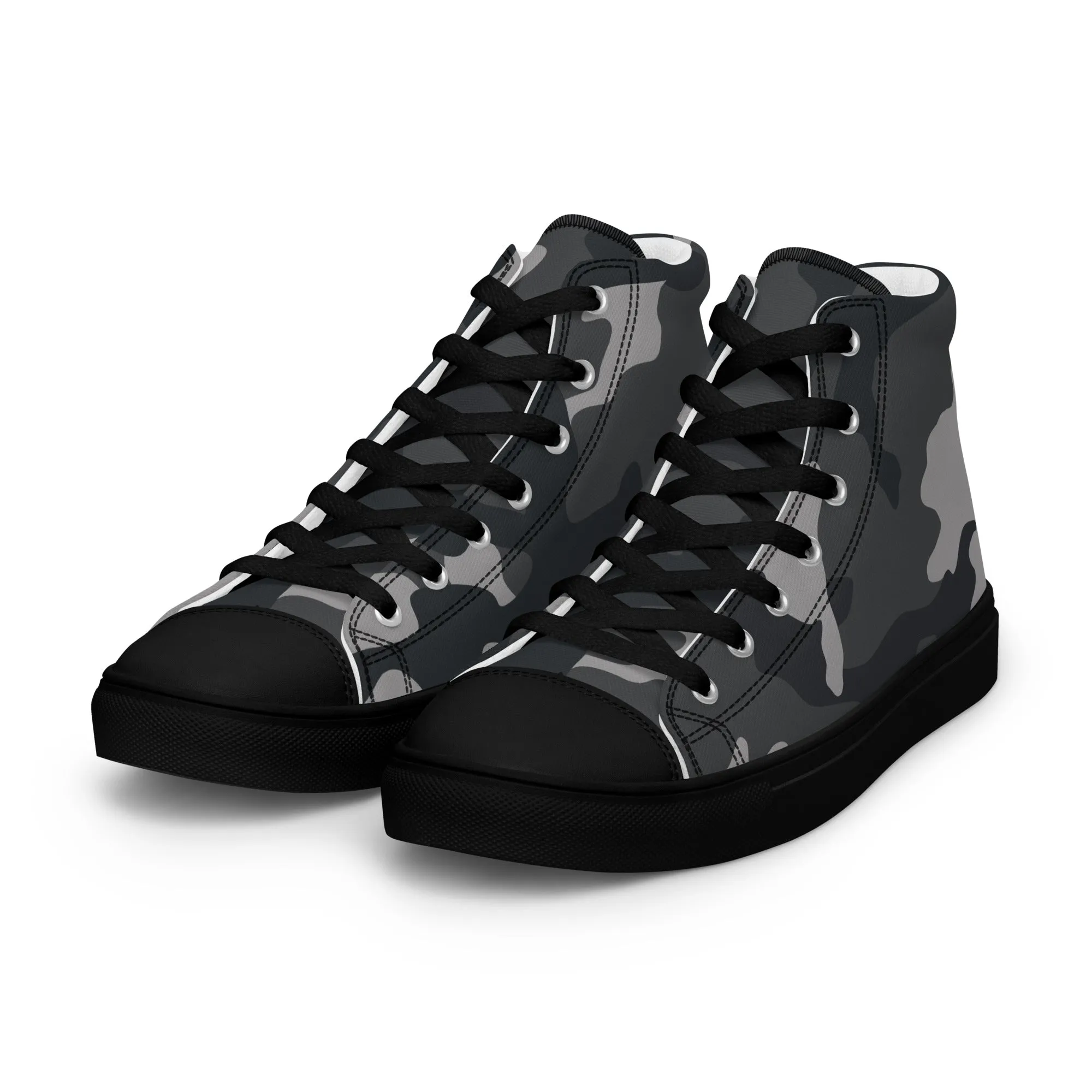 Men’s high top canvas shoes Black Camo