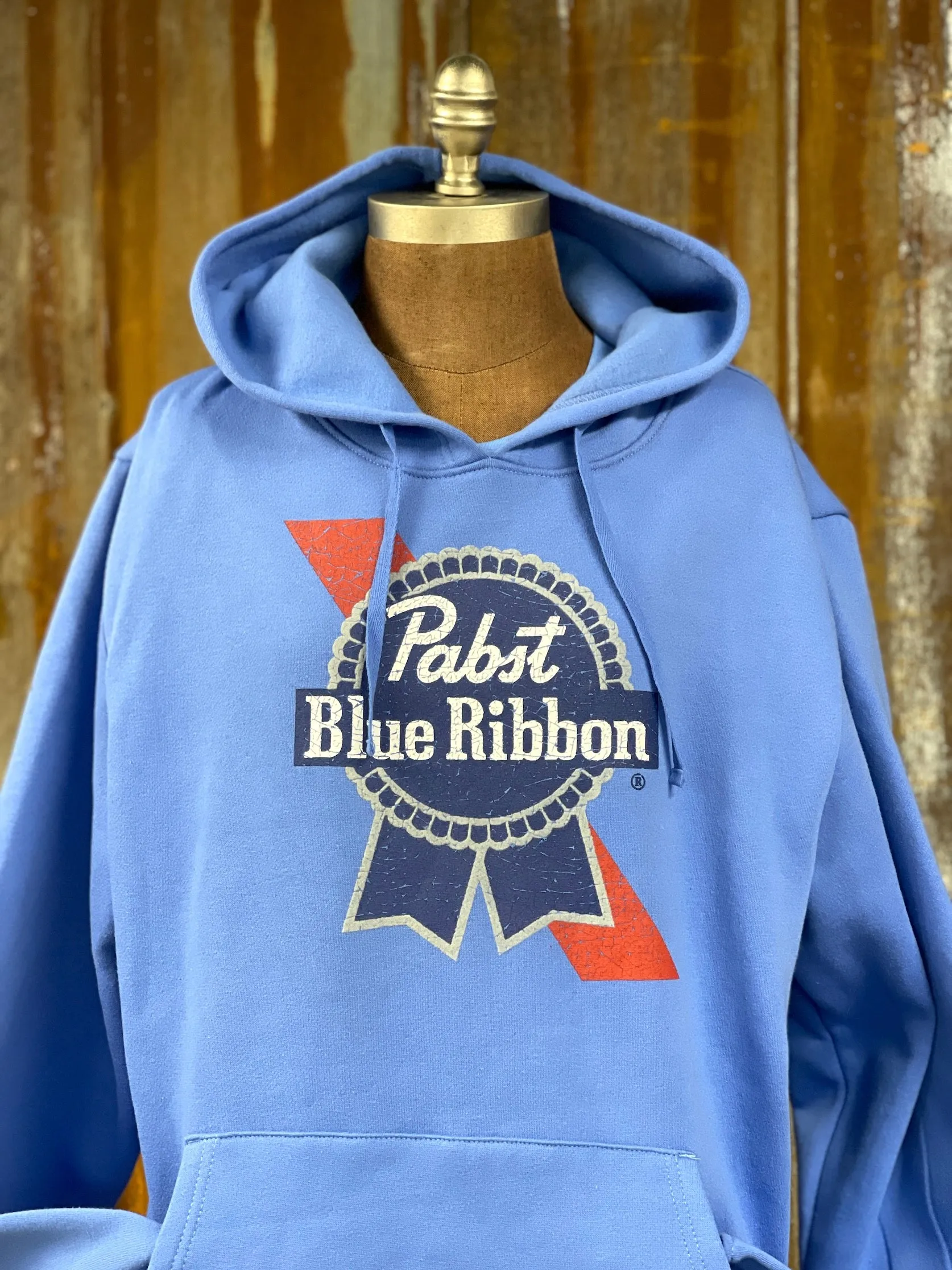 Pabst Blue Ribbon Beer Retro Hoodie- Royal Blue CLEARANCE