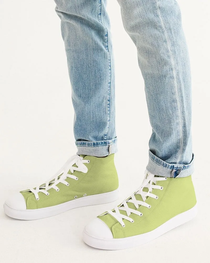 Pastel Yellow Warm Green Men's High-top Canvas Sneakers | Men's | Bright Pastel Yellow Warm Green | C15M0Y60K0