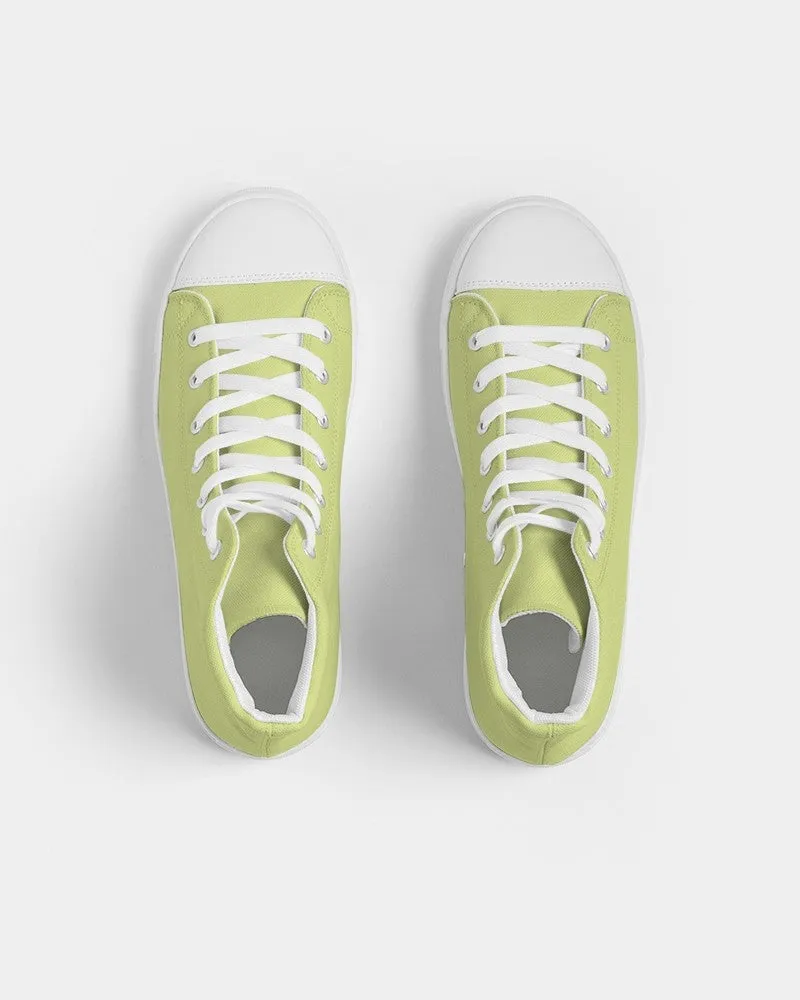 Pastel Yellow Warm Green Men's High-top Canvas Sneakers | Men's | Bright Pastel Yellow Warm Green | C15M0Y60K0