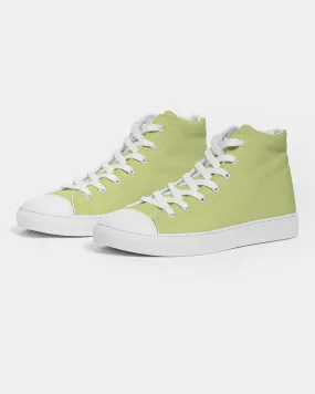 Pastel Yellow Warm Green Men's High-top Canvas Sneakers | Men's | Bright Pastel Yellow Warm Green | C15M0Y60K0