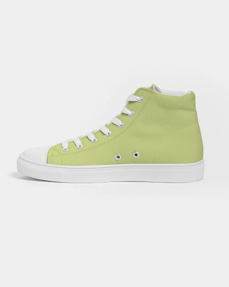 Pastel Yellow Warm Green Men's High-top Canvas Sneakers | Men's | Bright Pastel Yellow Warm Green | C15M0Y60K0