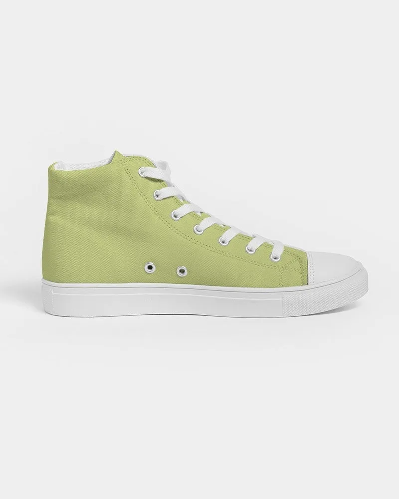 Pastel Yellow Warm Green Men's High-top Canvas Sneakers | Men's | Bright Pastel Yellow Warm Green | C15M0Y60K0