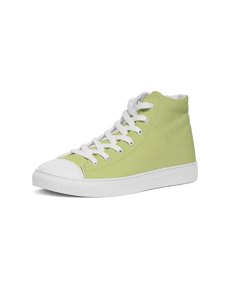 Pastel Yellow Warm Green Men's High-top Canvas Sneakers | Men's | Bright Pastel Yellow Warm Green | C15M0Y60K0