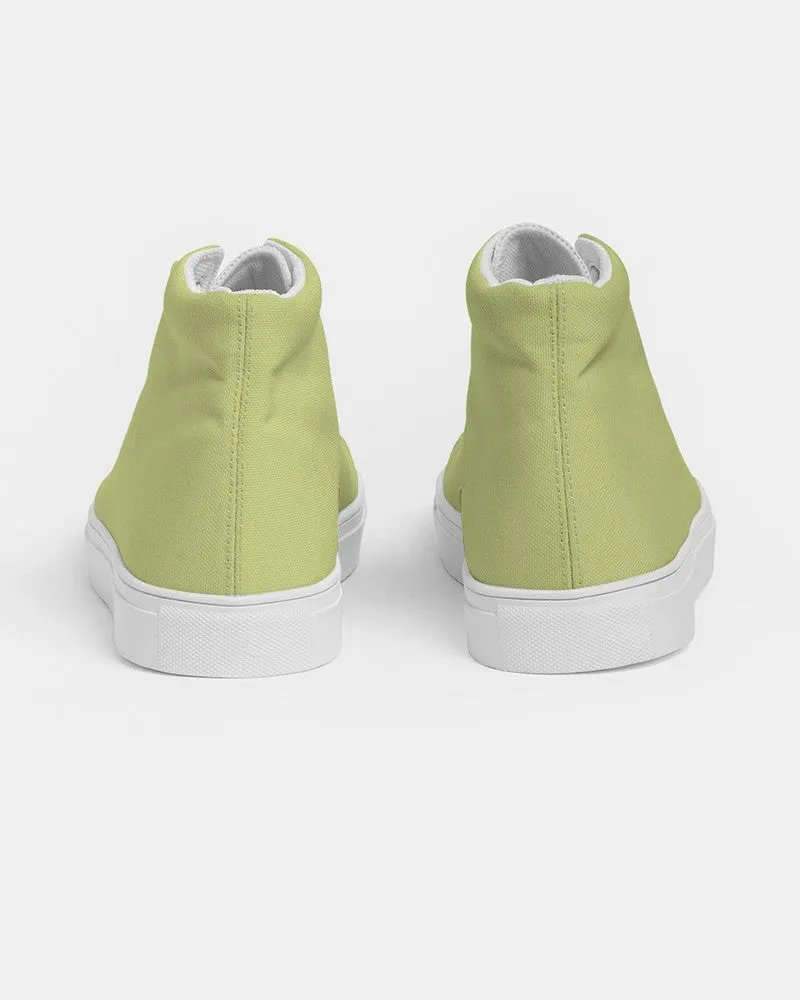 Pastel Yellow Warm Green Men's High-top Canvas Sneakers | Men's | Bright Pastel Yellow Warm Green | C15M0Y60K0