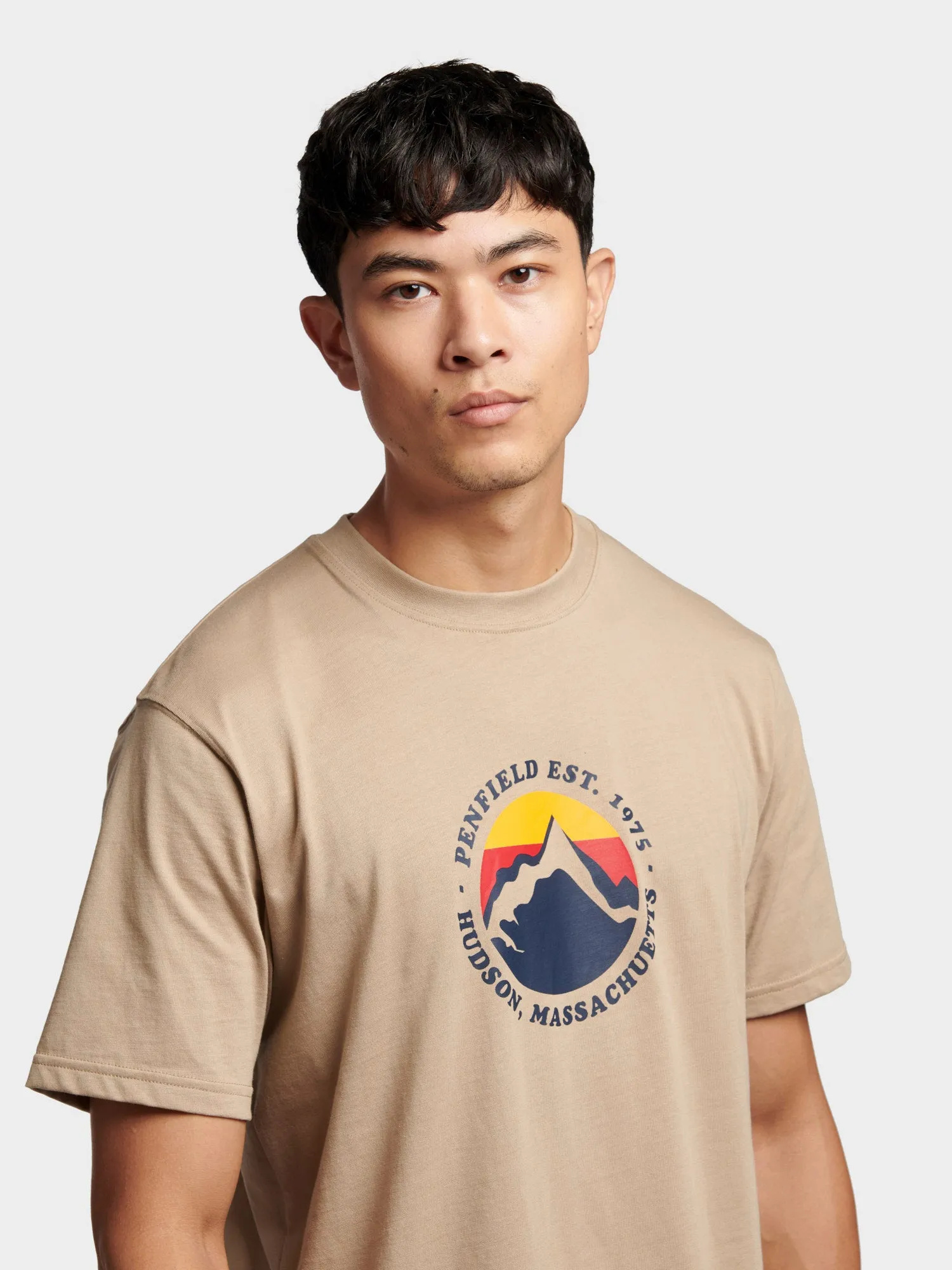 Penfield Mens Circle Mountain T-Shirt Chinchilla