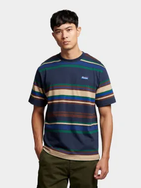 Penfield Mens Stripe T-Shirt Navy Blue