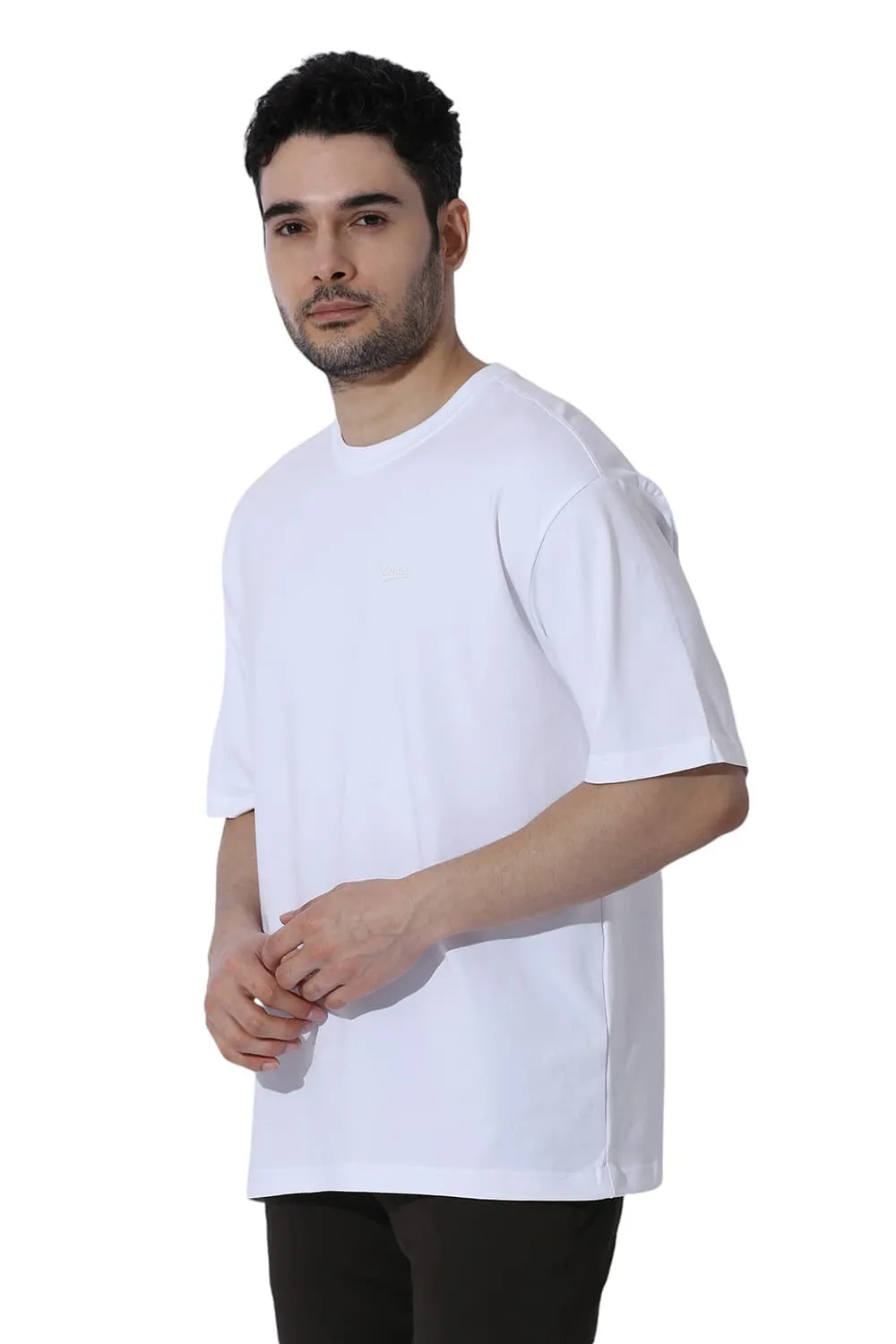 Regular Fit Cotton Stretch Solid Crew T-Shirts