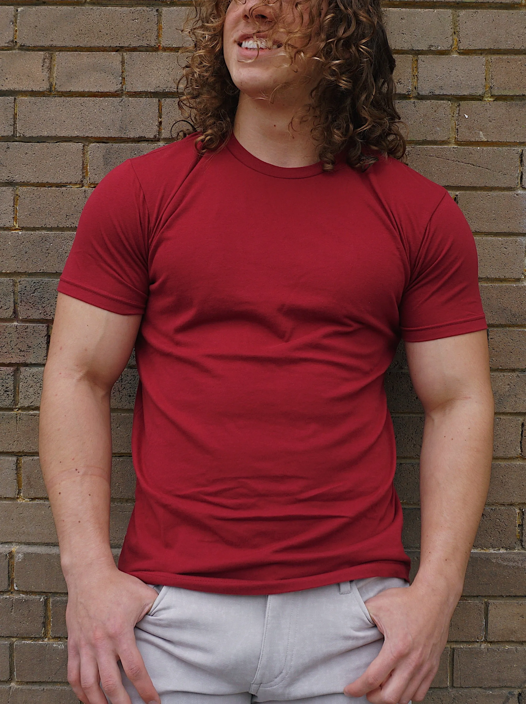 ROLO LUXURY CREW NECK T-SHIRT - CARDINAL