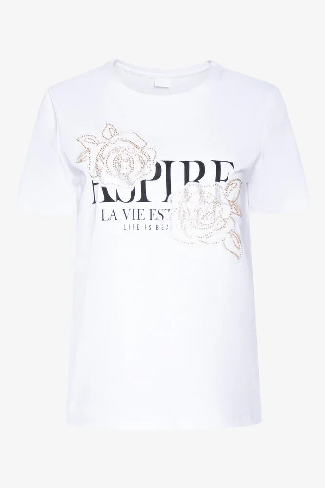 Rose Short Sleeve T-Shirt White