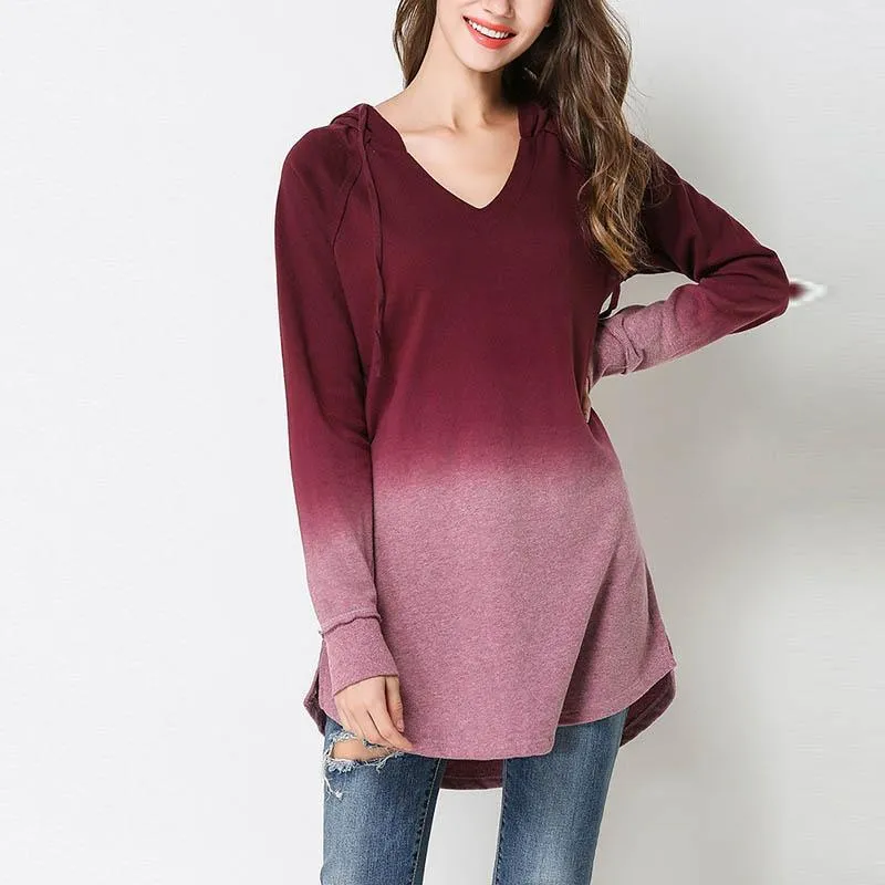 Round-Neck  Loose Long Sleeve Hoodies