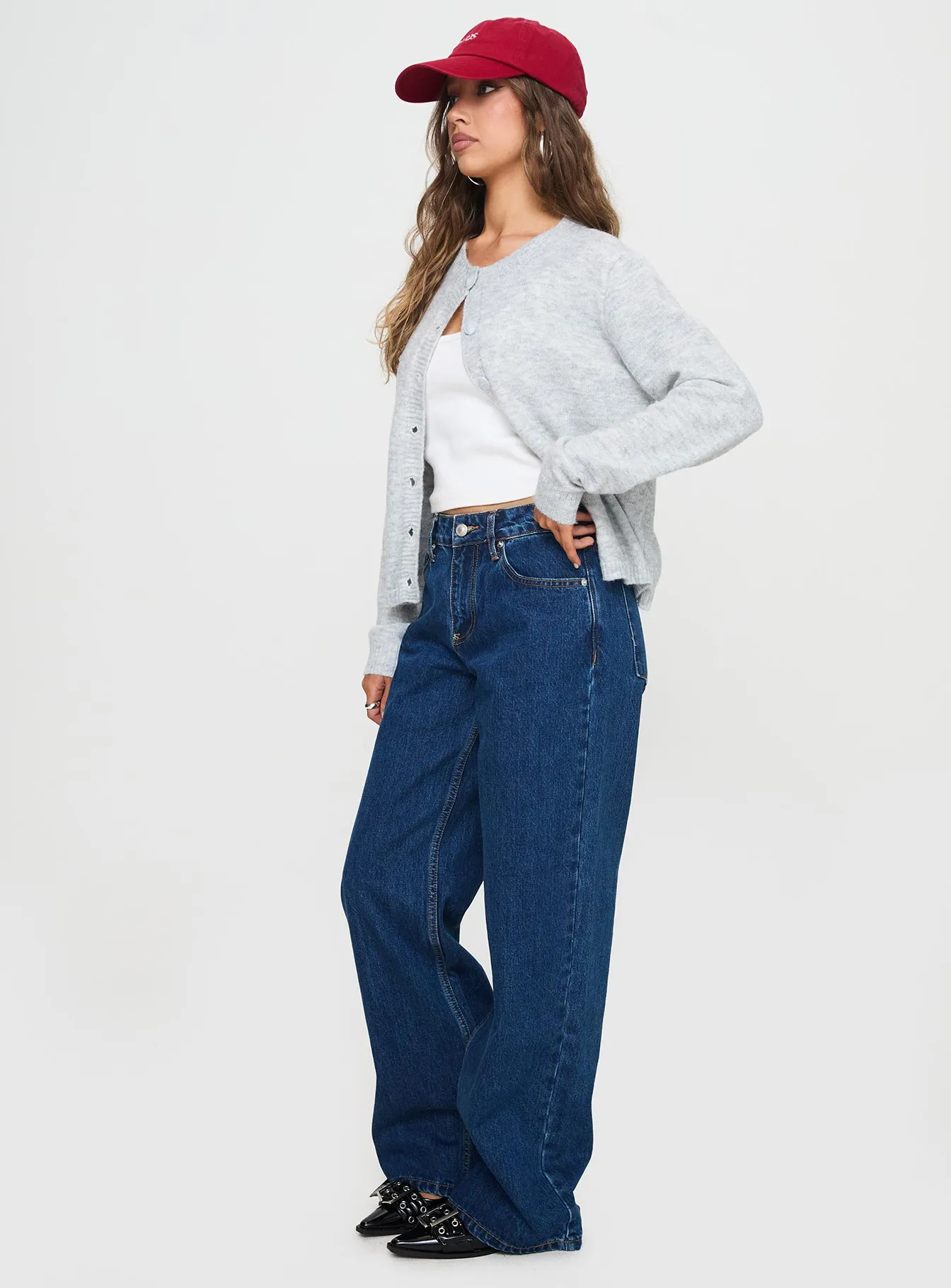 Shima Low Rise Slouch Jeans Mid Wash