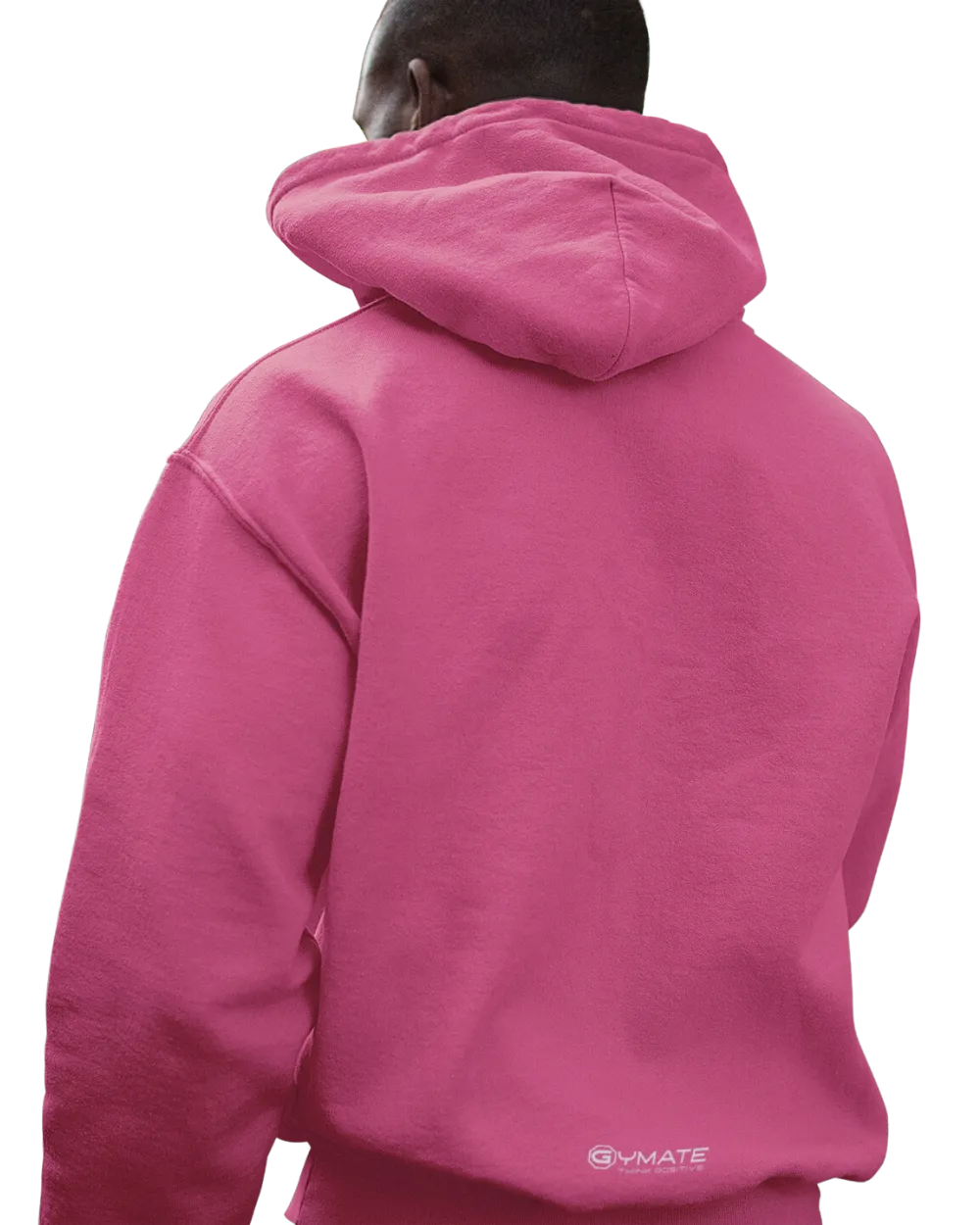 Stylish Mens Pink Hoodies chest 'Think Positive'